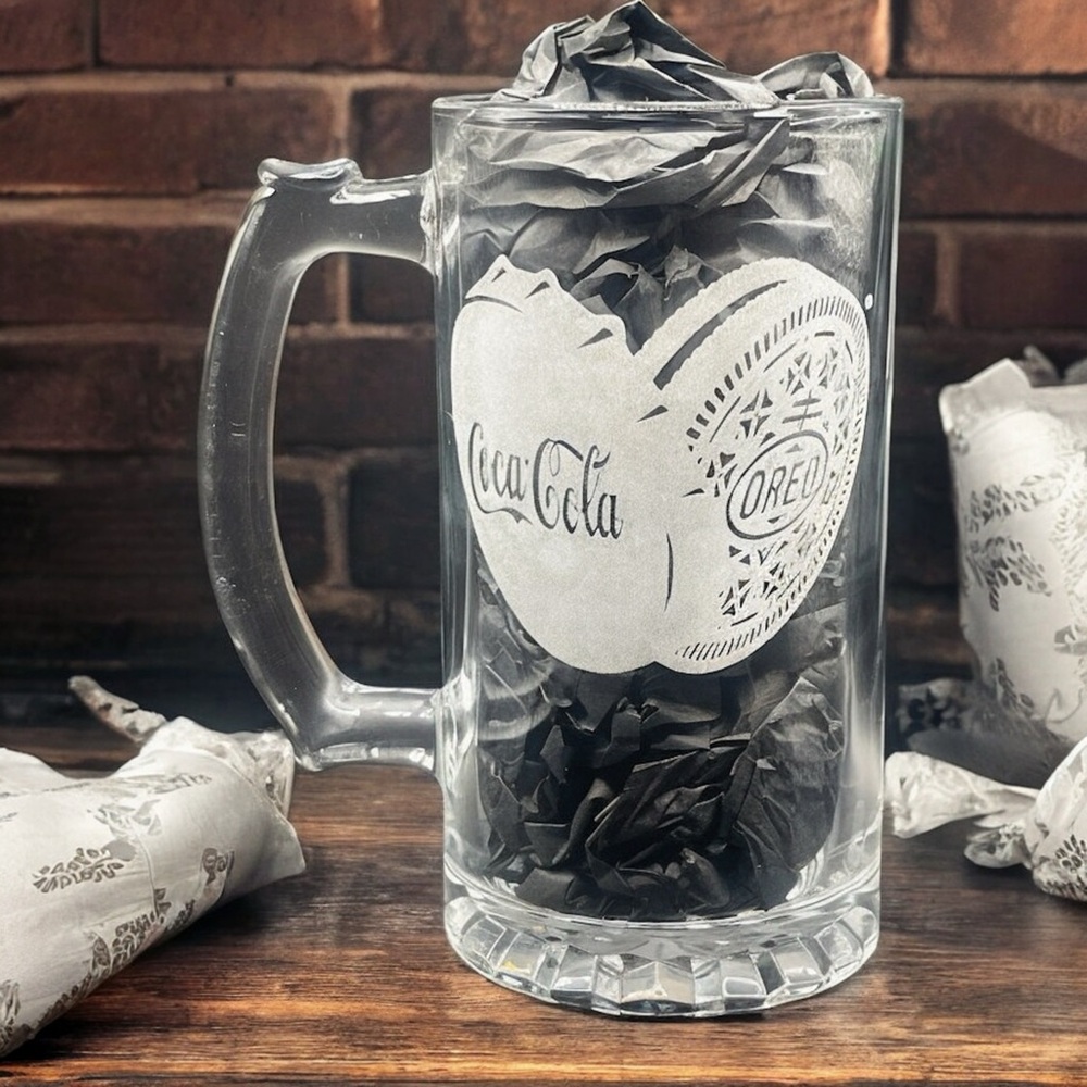 Coca Cola x Oreo 16oz Etched Beer Mug